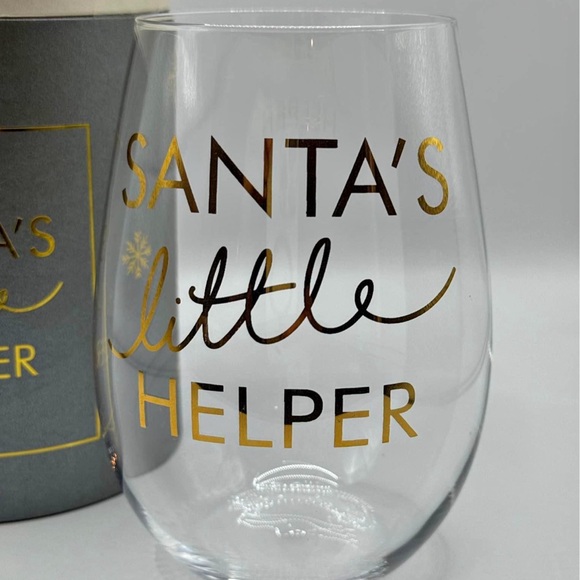 Santa’s Little Helper NEW Wine Glass - Picture 2 of 5